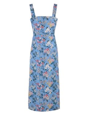 Coco Shop Blue Floral Midi Dress